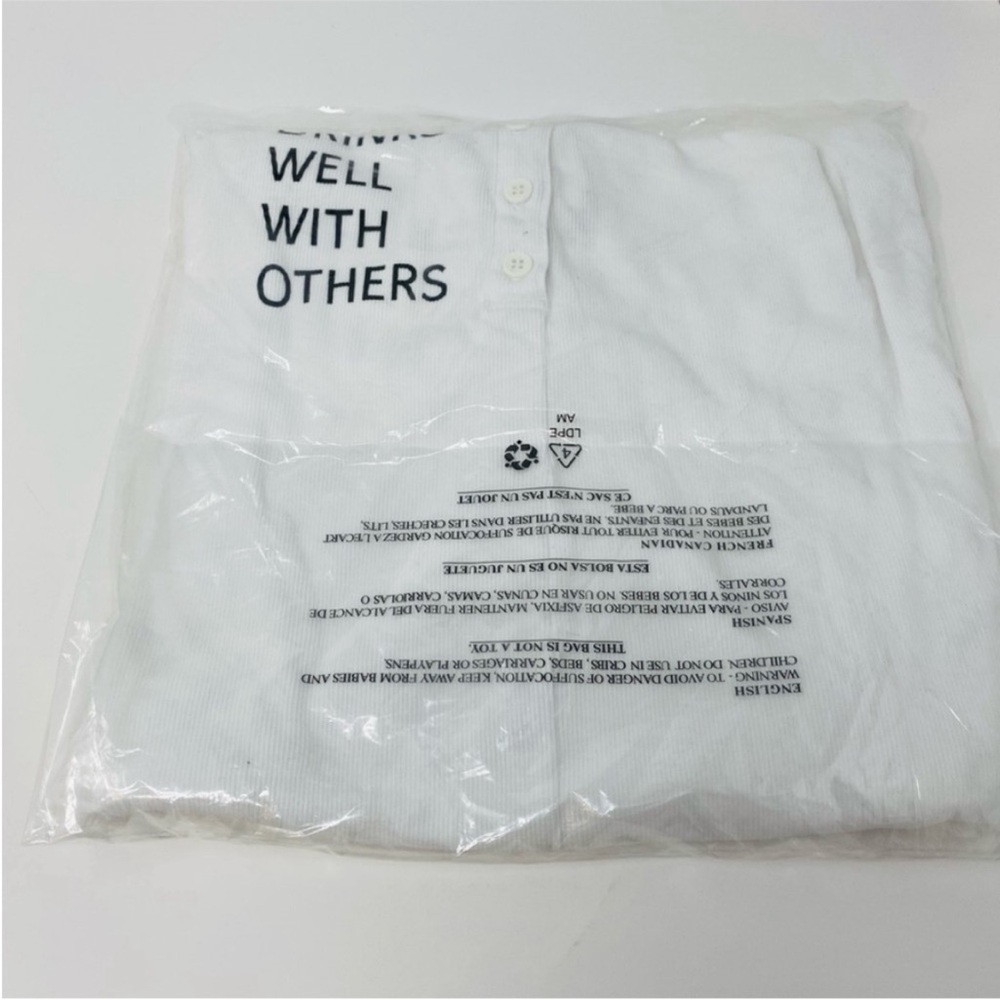 NWT Revolve Daydream Nation Drinks Well Bodysuit White/Black Lettering Medium - Picture 3 of 9